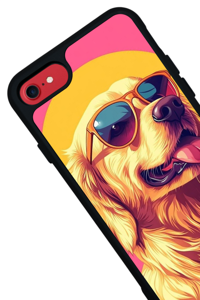 iPhone SE Uyumlu Golden Kopek Tasarımlı Glossy Premium Kılıf