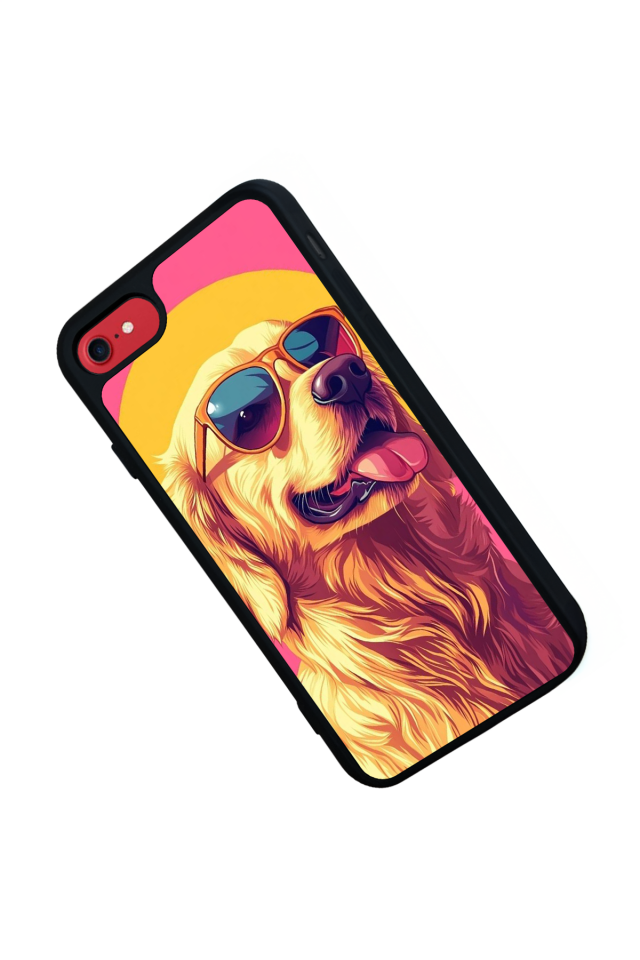 iPhone SE Uyumlu Golden Kopek Tasarımlı Glossy Premium Kılıf