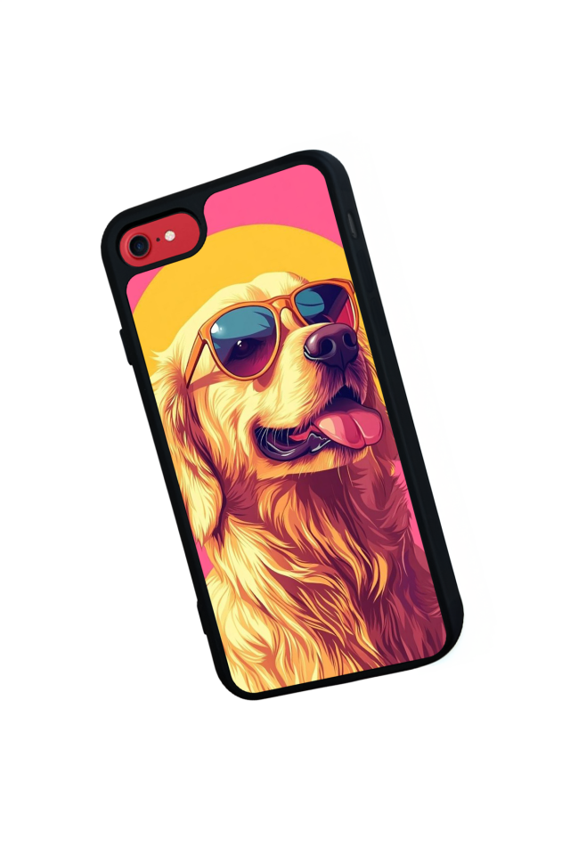 iPhone SE Uyumlu Golden Kopek Tasarımlı Glossy Premium Kılıf