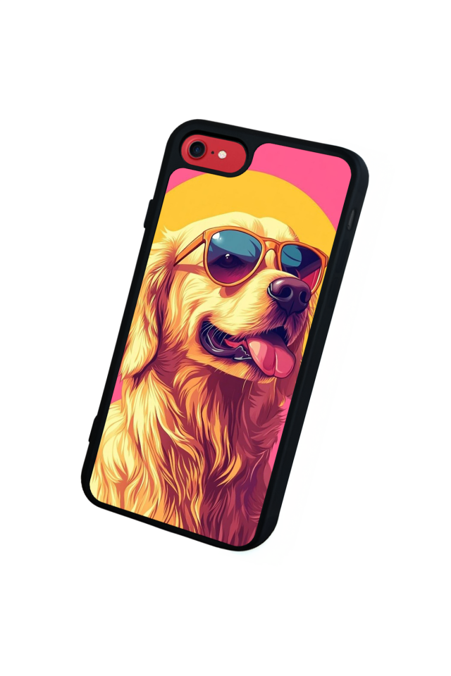 iPhone SE Uyumlu Golden Kopek Tasarımlı Glossy Premium Kılıf