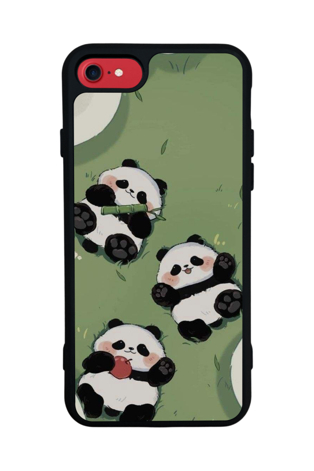 iPhone 8 Uyumlu Panda Tasarımlı Glossy Premium Kılıf