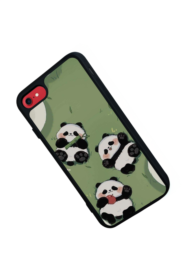 iPhone 8 Uyumlu Panda Tasarımlı Glossy Premium Kılıf