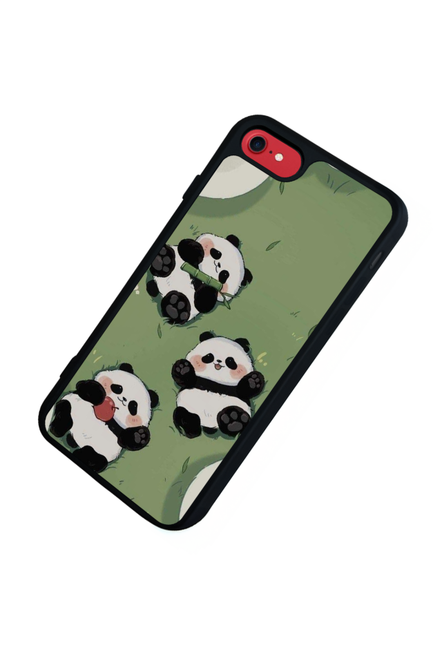 iPhone 8 Uyumlu Panda Tasarımlı Glossy Premium Kılıf