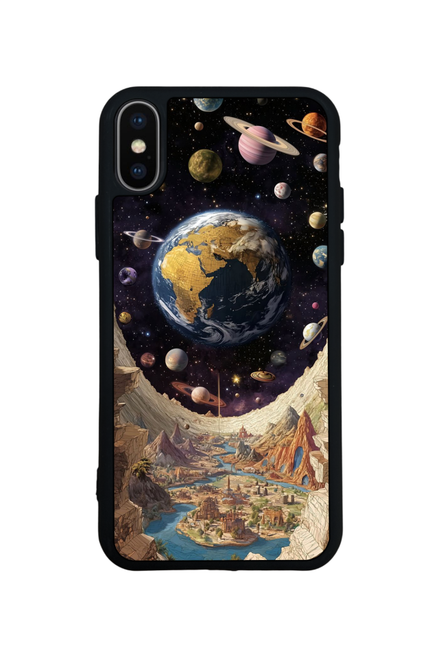 iPhone XS Max Uyumlu Uzay Tasarımlı Glossy Premium Kılıf