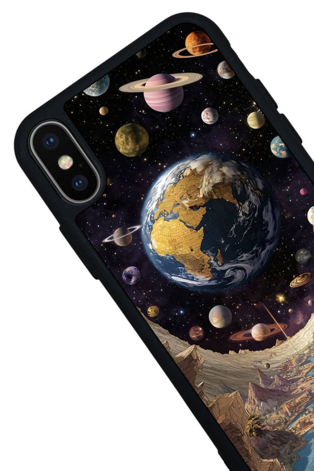 iPhone XS Max Uyumlu Uzay Tasarımlı Glossy Premium Kılıf