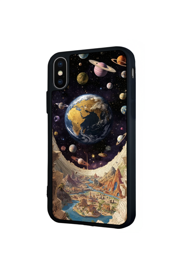 iPhone XS Max Uyumlu Uzay Tasarımlı Glossy Premium Kılıf