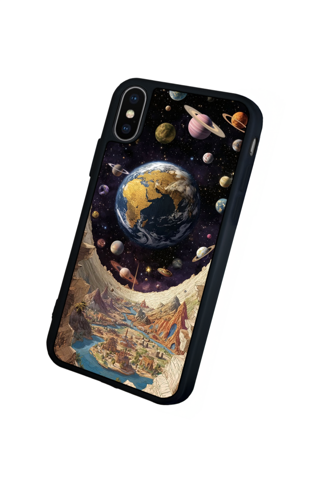 iPhone XS Max Uyumlu Uzay Tasarımlı Glossy Premium Kılıf