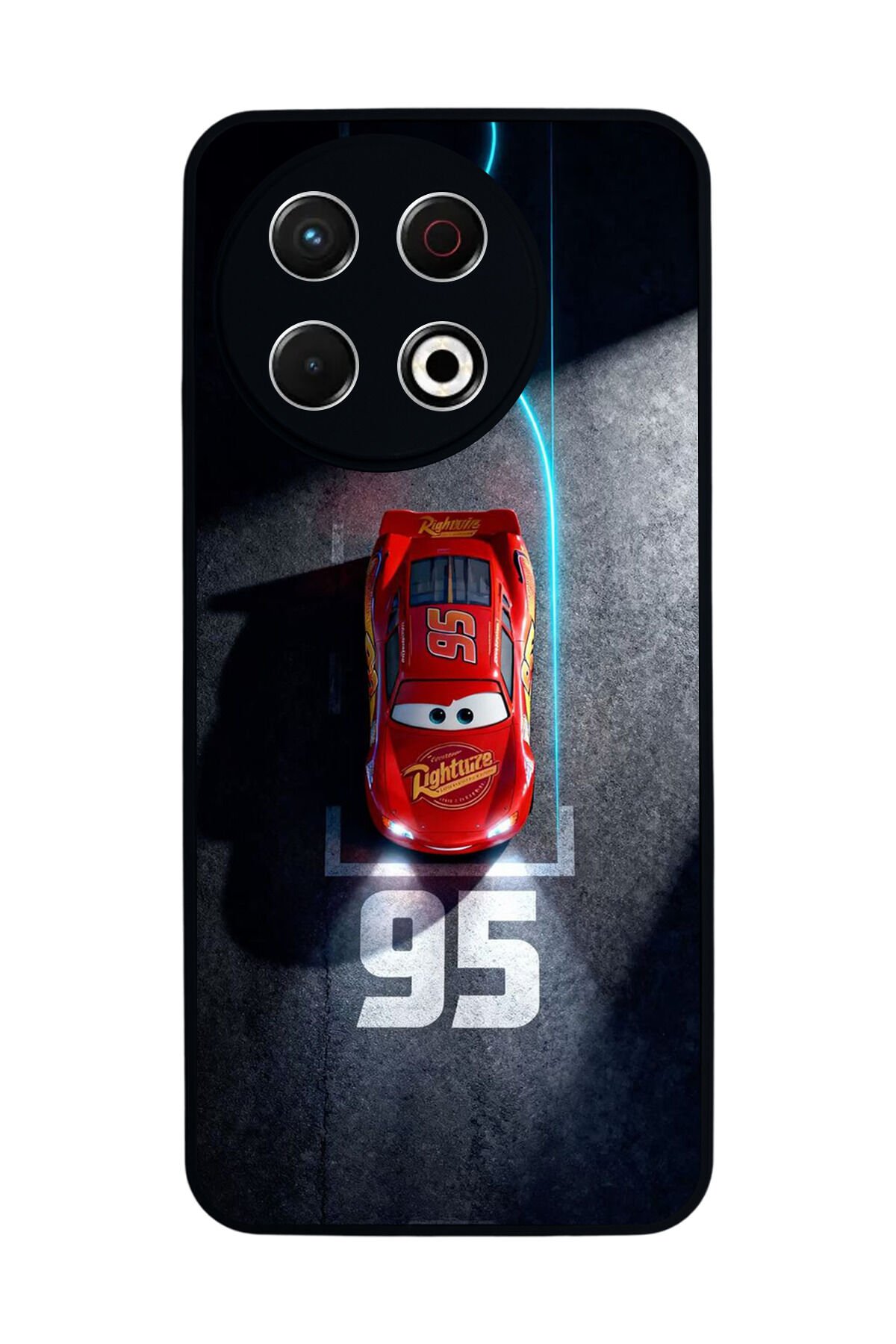 Tecno Spark 30 Pro Uyumlu Şimsek McQueen Tasarımlı Glossy Premium Kılıf