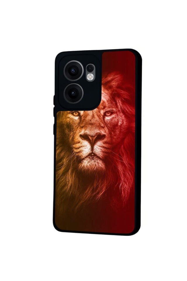 Oppo Reno 13F Uyumlu Aslan Tasarımlı Glossy Premium Kılıf