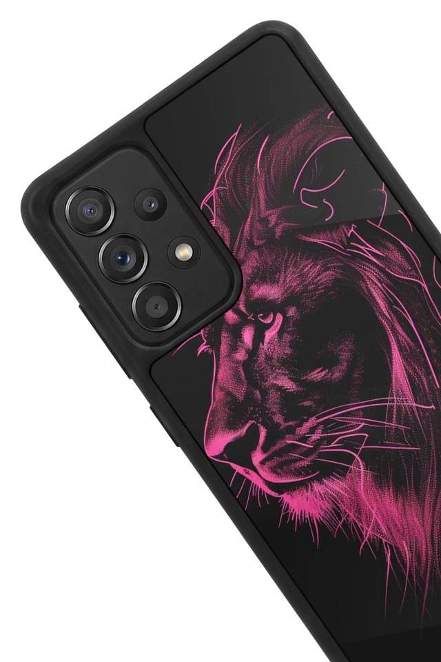 Samsung Galaxy A72 Uyumlu Aslan Tasarımlı Glossy Premium Kılıf