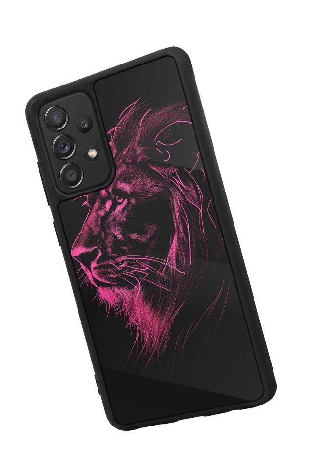 Samsung Galaxy A72 Uyumlu Aslan Tasarımlı Glossy Premium Kılıf