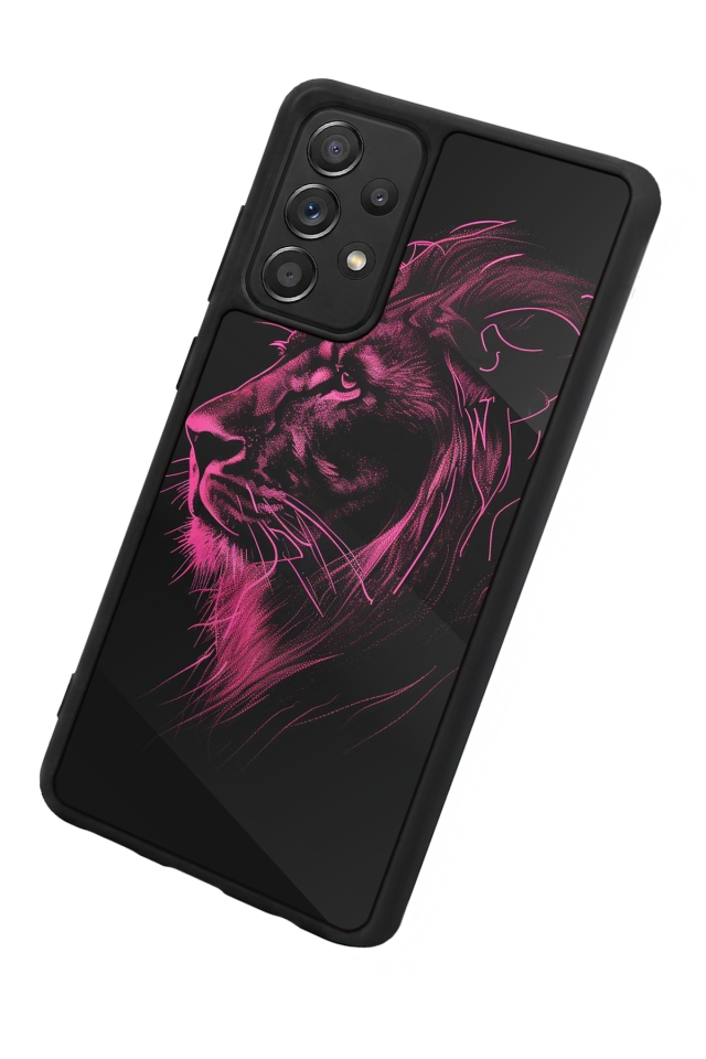 Samsung Galaxy A72 Uyumlu Aslan Tasarımlı Glossy Premium Kılıf