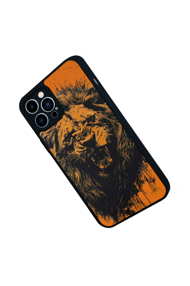 iPhone 12 Pro Max Uyumlu Aslan Tasarımlı Glossy Premium Kılıf