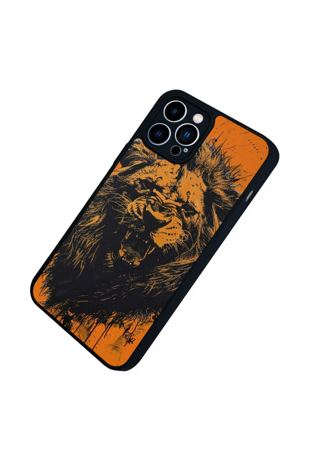 iPhone 12 Pro Max Uyumlu Aslan Tasarımlı Glossy Premium Kılıf