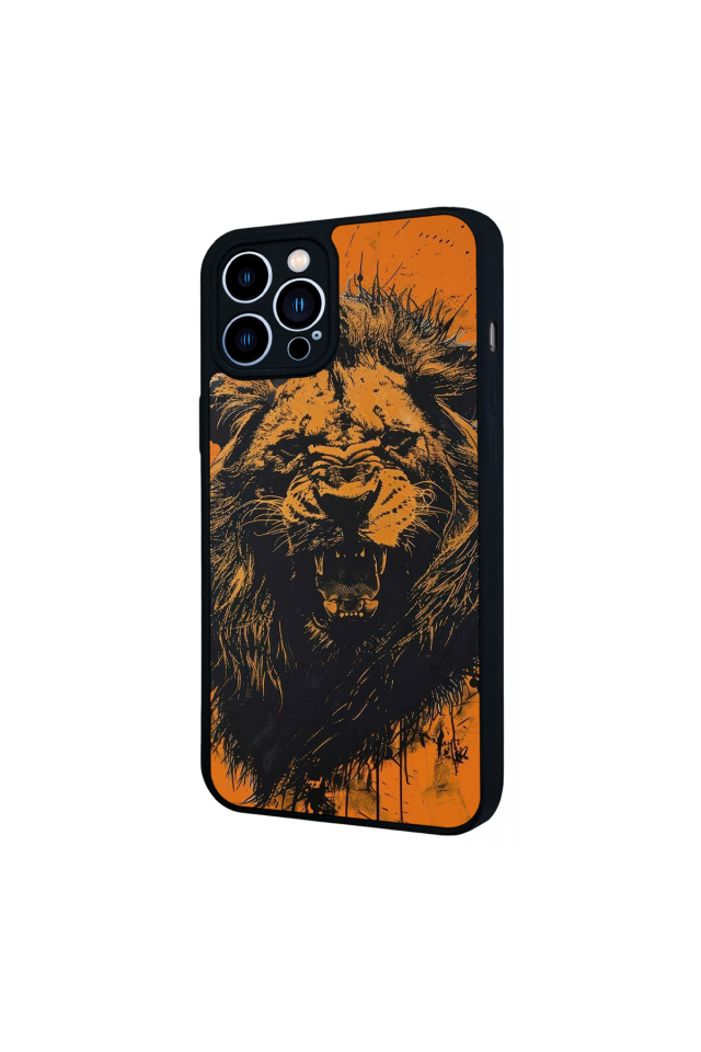 iPhone 12 Pro Max Uyumlu Aslan Tasarımlı Glossy Premium Kılıf