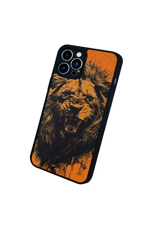 iPhone 12 Pro Max Uyumlu Aslan Tasarımlı Glossy Premium Kılıf