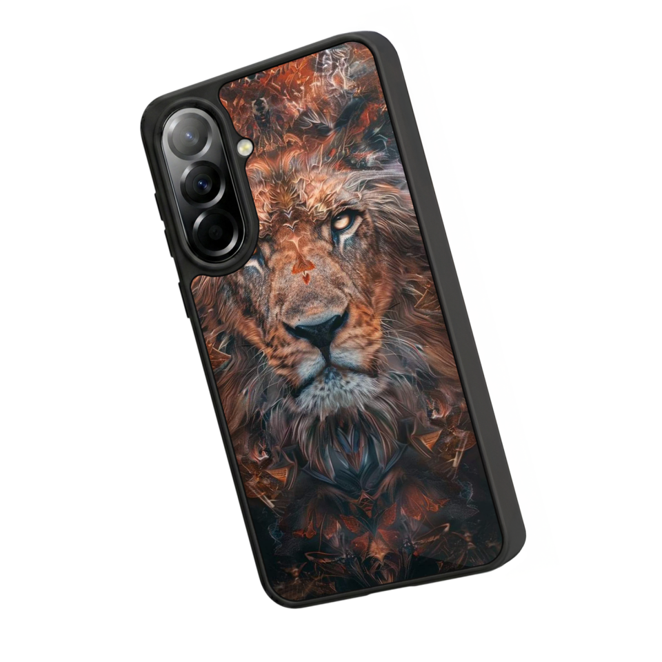 Samsung Galaxy A57 Uyumlu Aslan Tasarımlı Glossy Premium Kılıf