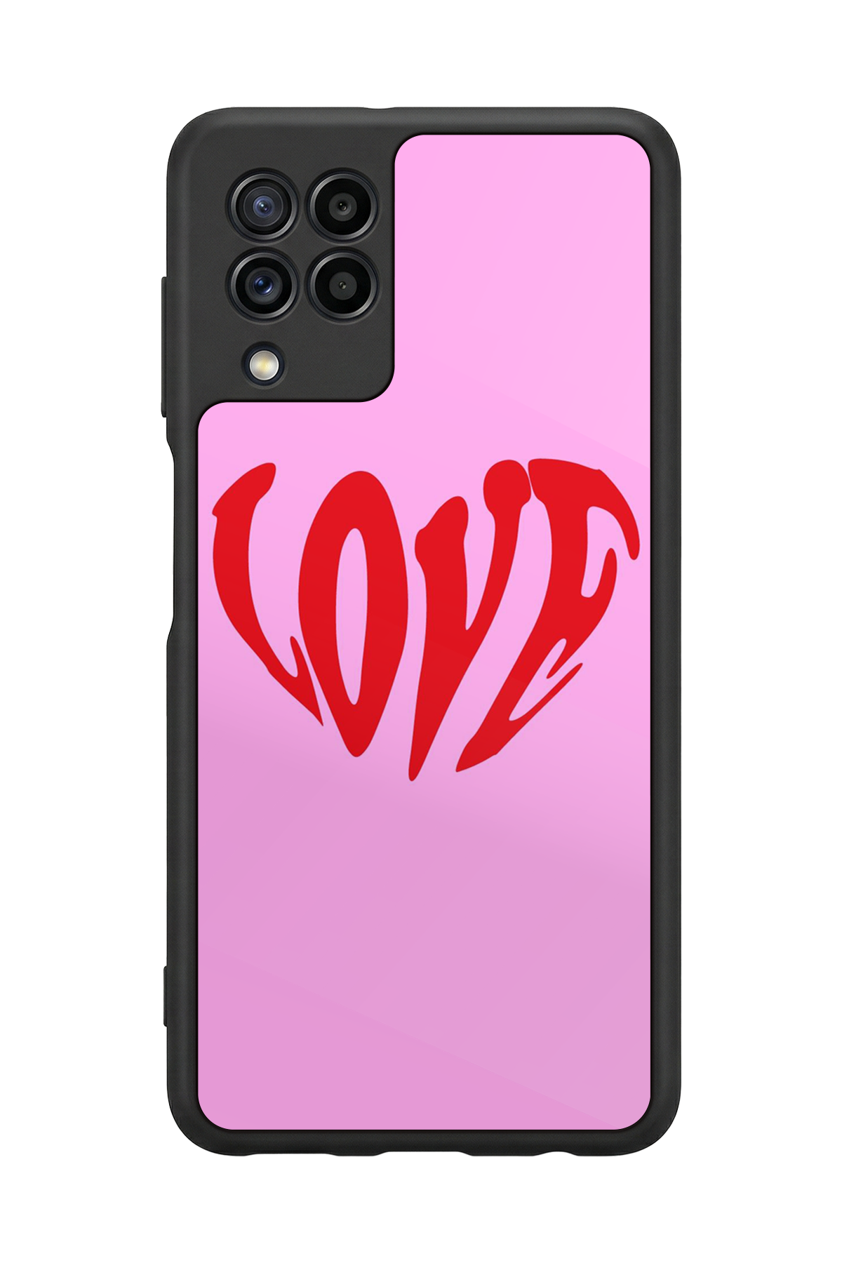 Samsung Galaxy M32 Uyumlu Kalp Love Tasarımlı Glossy Premium Kılıf