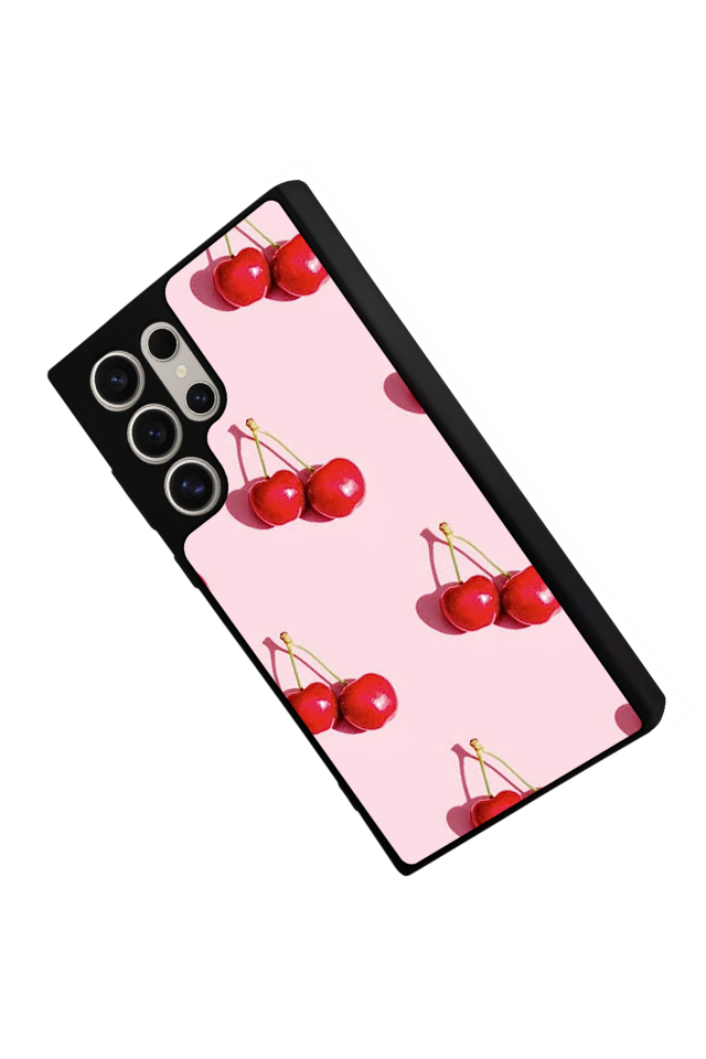 Samsung Galaxy S24 Ultra Uyumlu Kiraz Tasarımlı Glossy Premium Kılıf