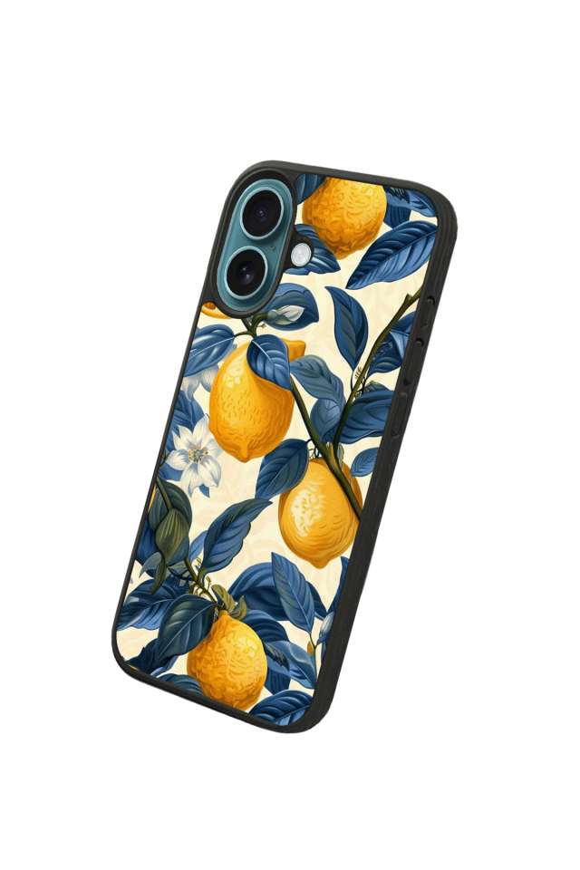 iPhone 16 Plus Uyumlu Limon Tasarımlı Glossy Premium Kılıf