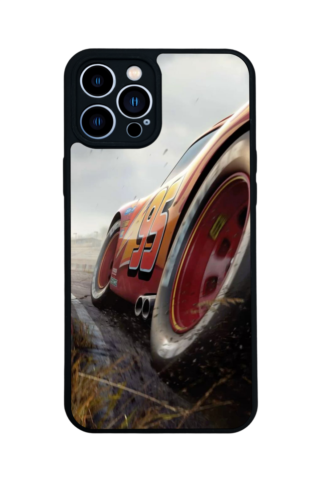 iPhone 13 Pro Max Uyumlu Şimsek McQueen Tasarımlı Glossy Premium Kılıf