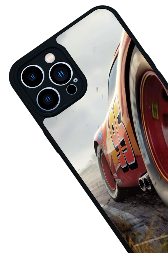 iPhone 13 Pro Max Uyumlu Şimsek McQueen Tasarımlı Glossy Premium Kılıf