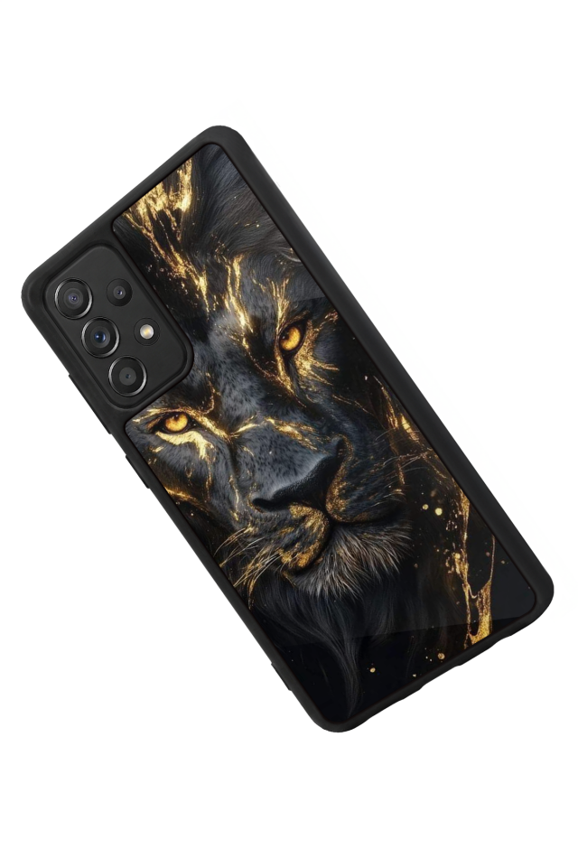 Samsung Galaxy A72 Uyumlu Aslan Tasarımlı Glossy Premium Kılıf