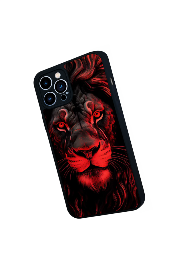 iPhone 12 Pro Max Uyumlu Aslan Tasarımlı Glossy Premium Kılıf