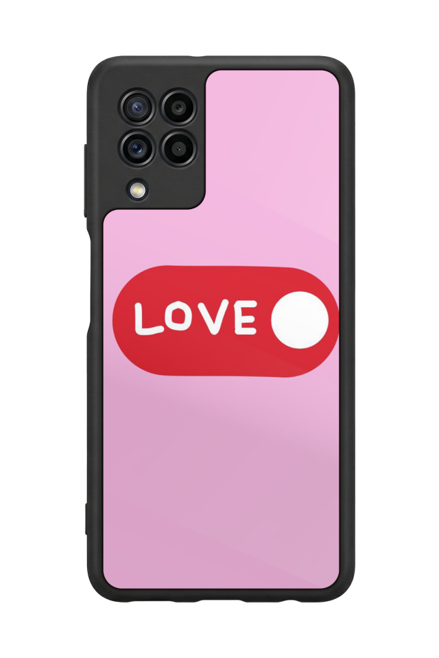 Samsung Galaxy M32 Uyumlu Kalp Love Tasarımlı Glossy Premium Kılıf