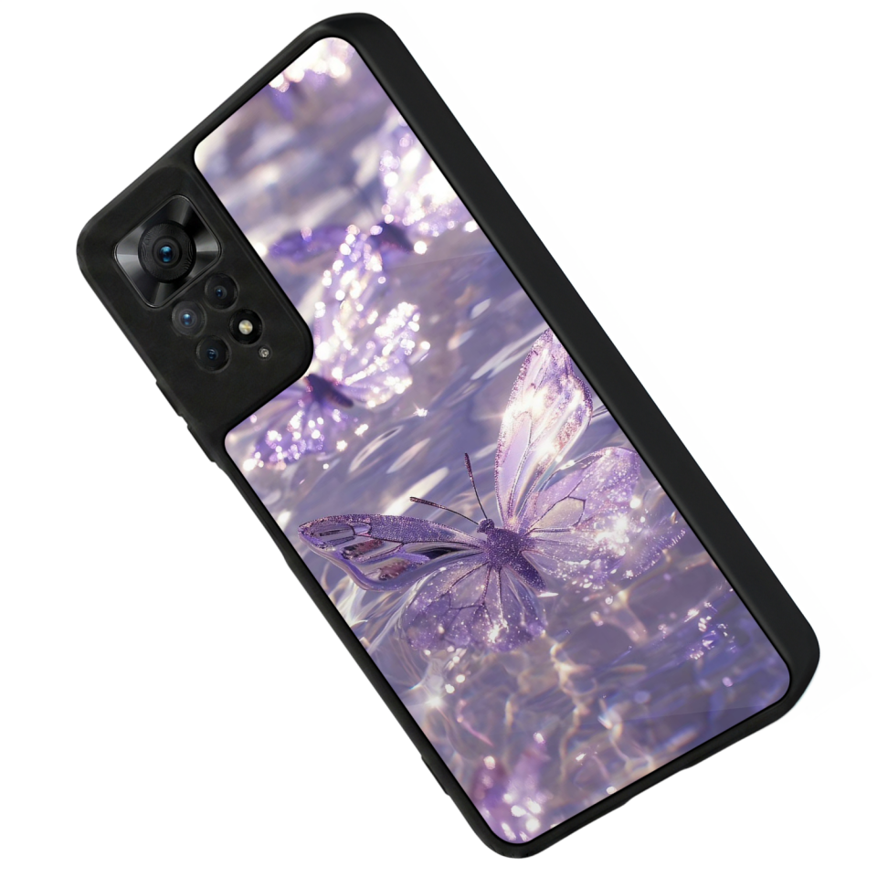 Xiaomi Redmi Note 11 Pro Uyumlu Kelebek Tasarımlı Glossy Premium Kılıf