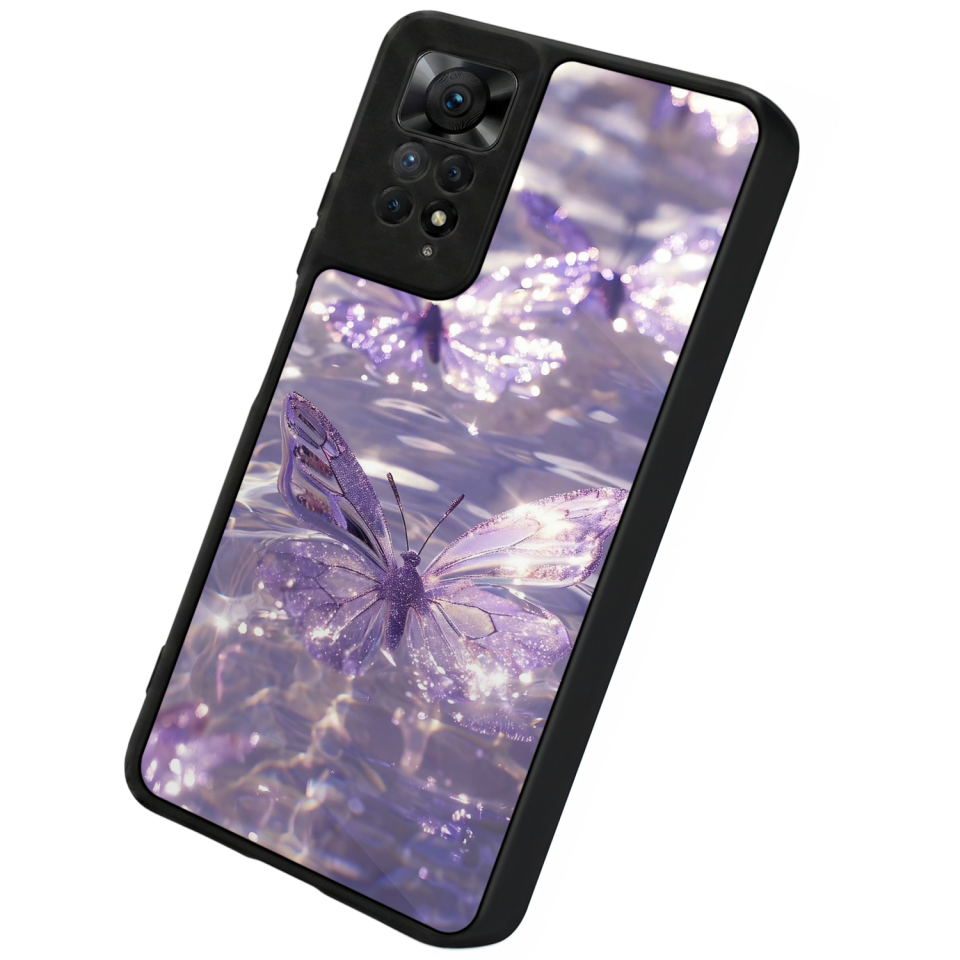 Xiaomi Redmi Note 11 Pro Uyumlu Kelebek Tasarımlı Glossy Premium Kılıf