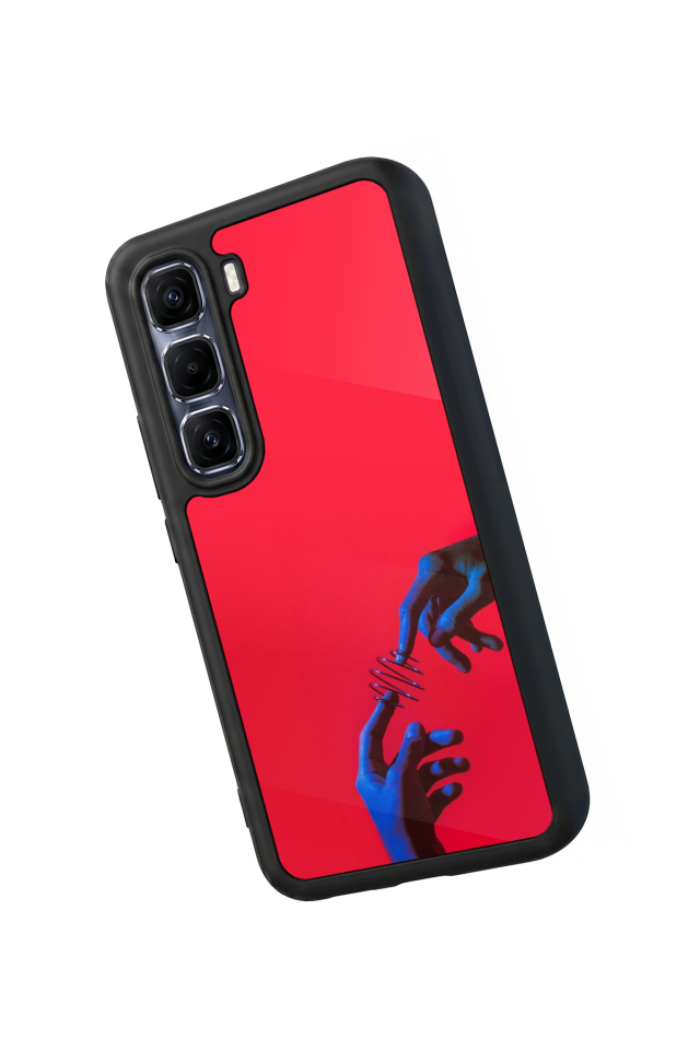 Infinix Hot 60 Pro Plus Uyumlu Kirmizi Tasarımlı Glossy Premium Kılıf