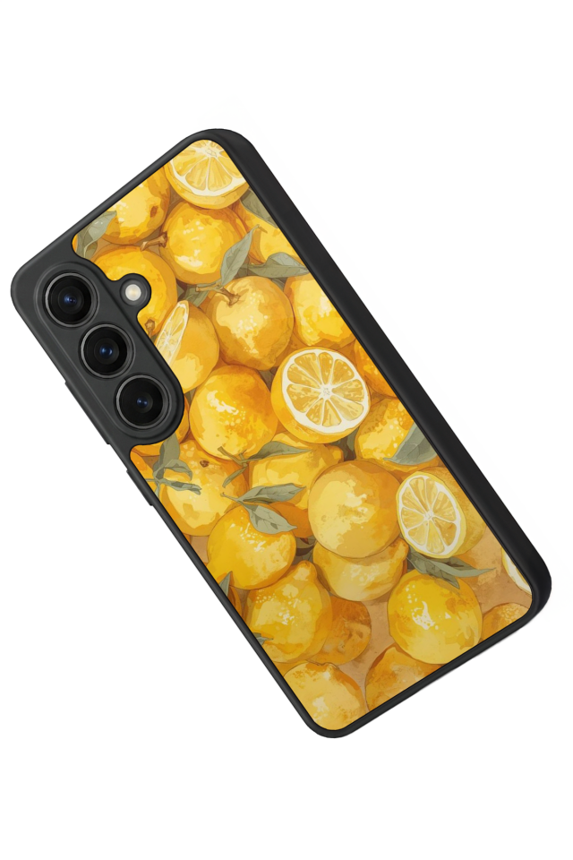 Samsung Galaxy S26 Uyumlu Limon Tasarımlı Glossy Premium Kılıf