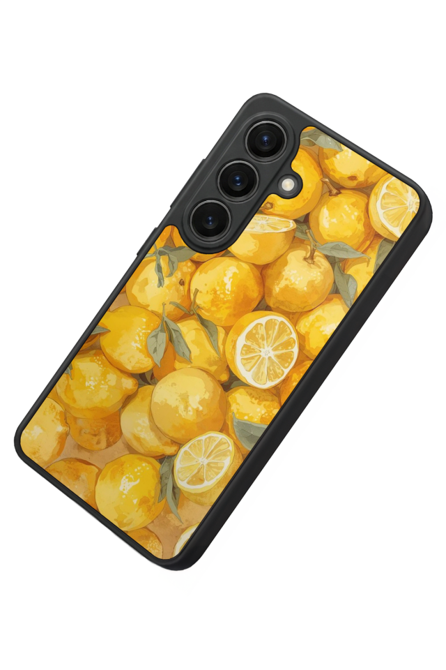 Samsung Galaxy S26 Uyumlu Limon Tasarımlı Glossy Premium Kılıf