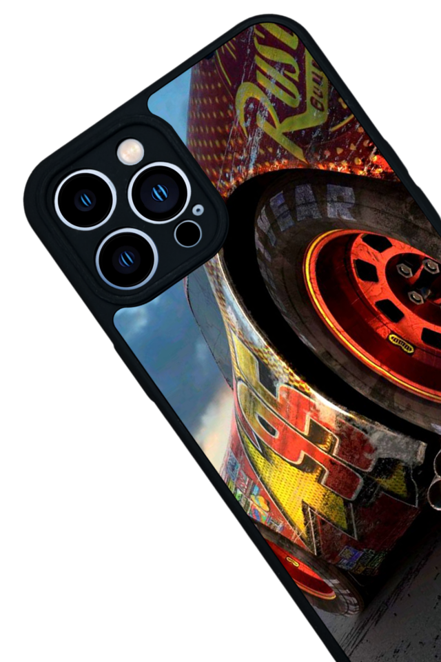 iPhone 13 Pro Max Uyumlu Şimsek McQueen Tasarımlı Glossy Premium Kılıf