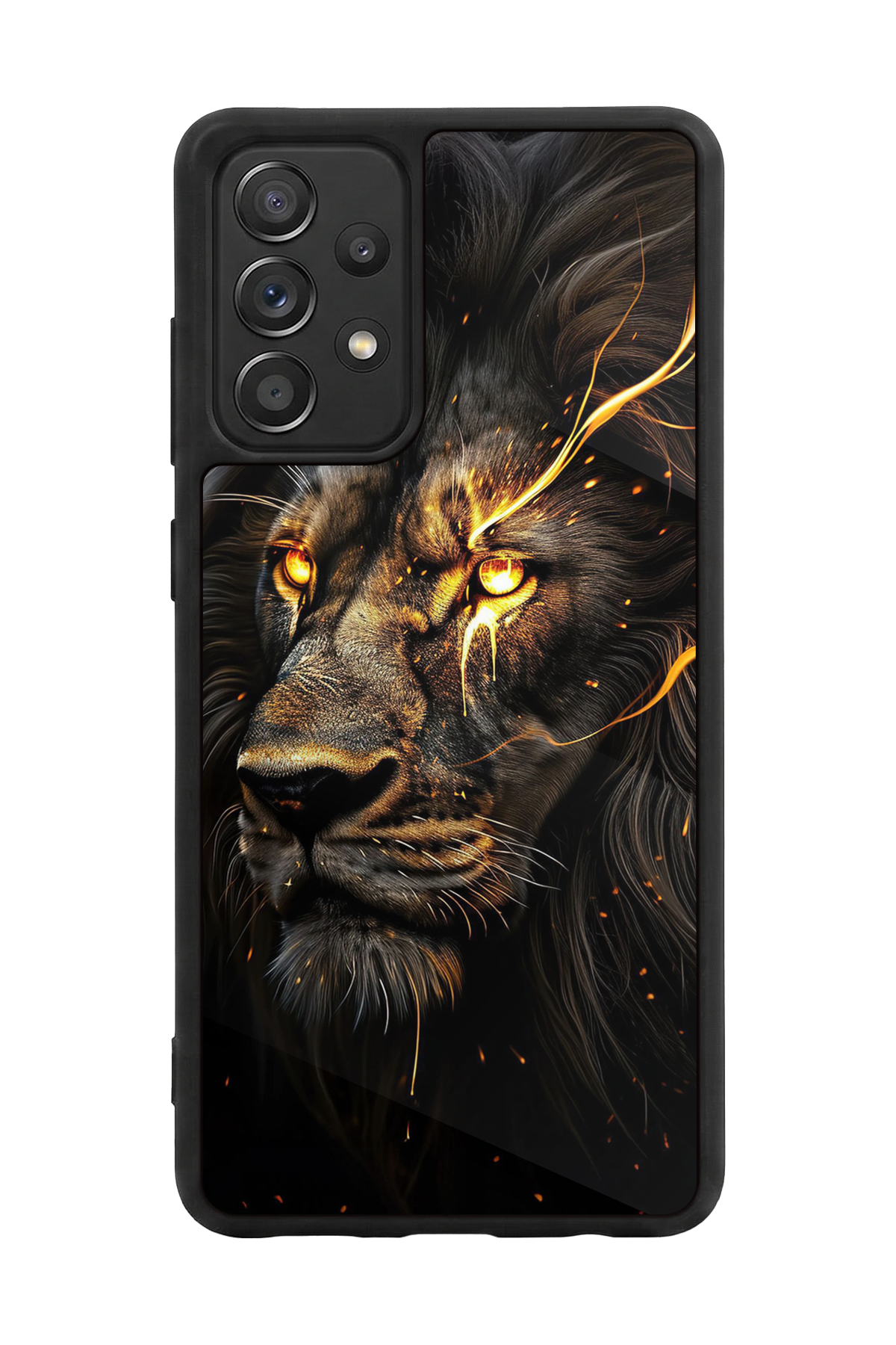 Samsung Galaxy A72 Uyumlu Aslan Tasarımlı Glossy Premium Kılıf
