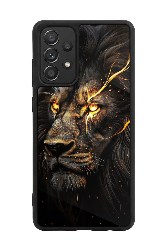 Samsung Galaxy A72 Uyumlu Aslan Tasarımlı Glossy Premium Kılıf