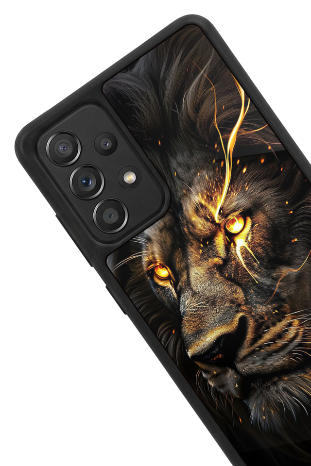 Samsung Galaxy A72 Uyumlu Aslan Tasarımlı Glossy Premium Kılıf