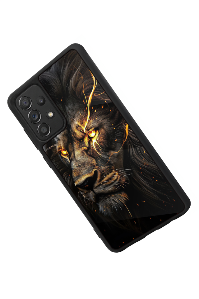 Samsung Galaxy A72 Uyumlu Aslan Tasarımlı Glossy Premium Kılıf