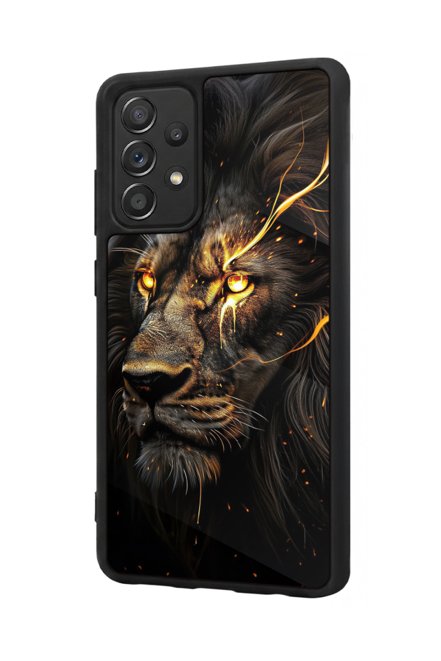 Samsung Galaxy A72 Uyumlu Aslan Tasarımlı Glossy Premium Kılıf