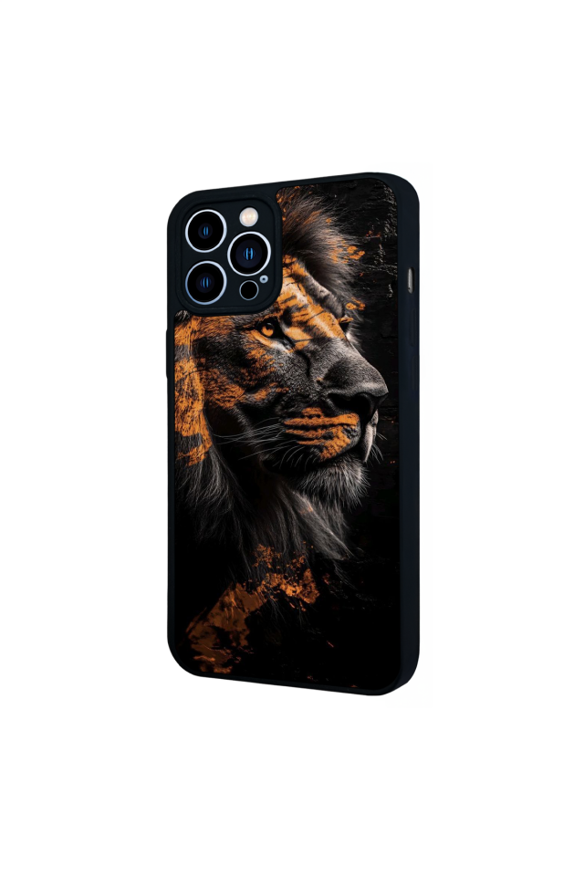iPhone 12 Pro Max Uyumlu Aslan Tasarımlı Glossy Premium Kılıf