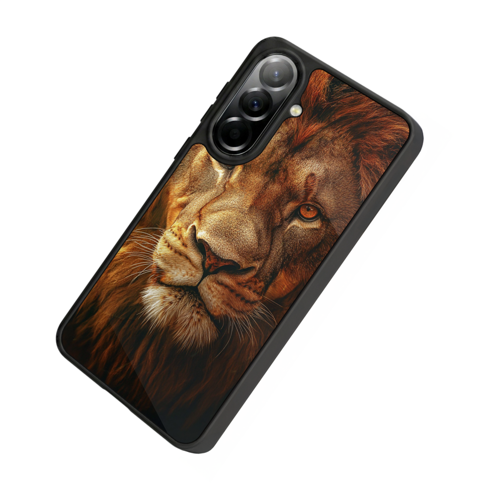 Samsung Galaxy A57 Uyumlu Aslan Tasarımlı Glossy Premium Kılıf