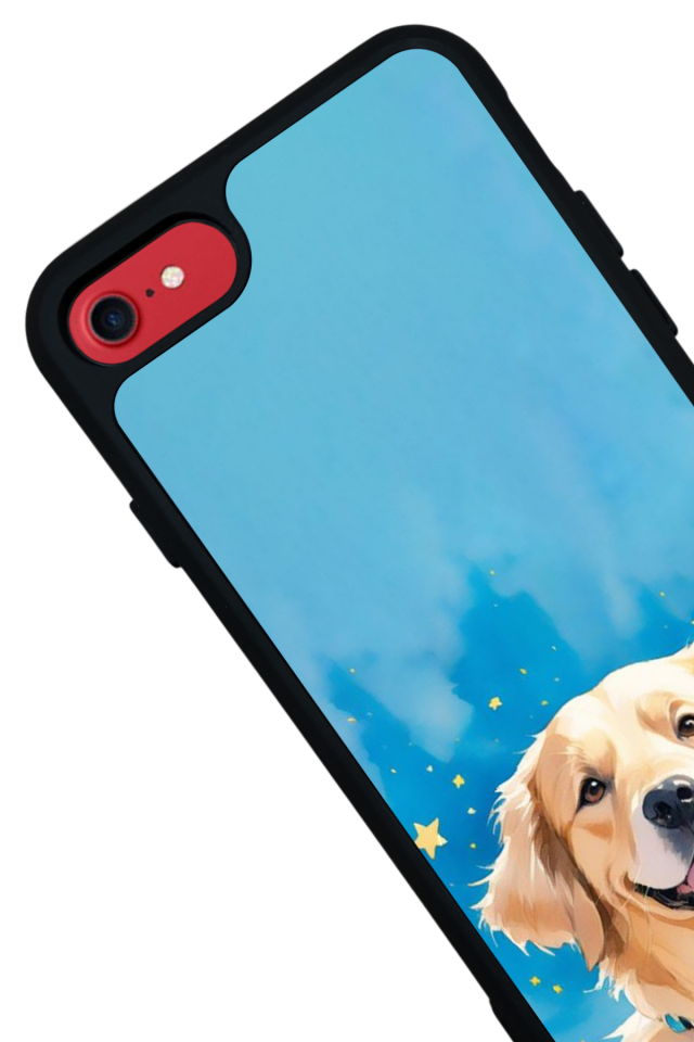 iPhone SE Uyumlu Golden Kopek Tasarımlı Glossy Premium Kılıf
