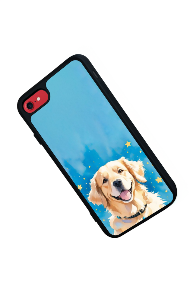 iPhone SE Uyumlu Golden Kopek Tasarımlı Glossy Premium Kılıf