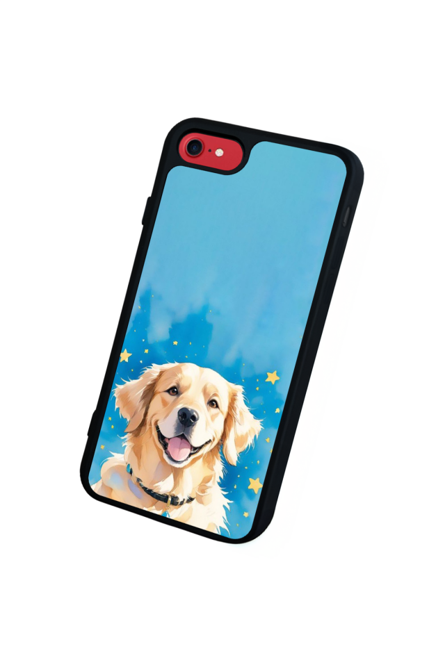 iPhone SE Uyumlu Golden Kopek Tasarımlı Glossy Premium Kılıf