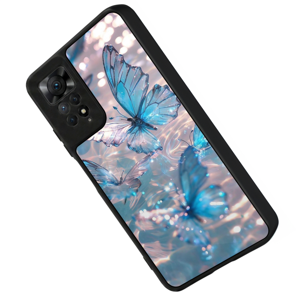 Xiaomi Redmi Note 11 Pro Uyumlu Kelebek Tasarımlı Glossy Premium Kılıf