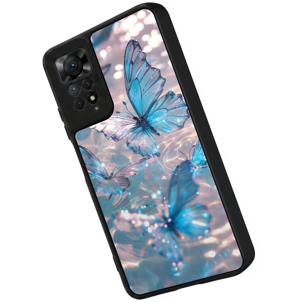 Xiaomi Redmi Note 11 Pro Uyumlu Kelebek Tasarımlı Glossy Premium Kılıf