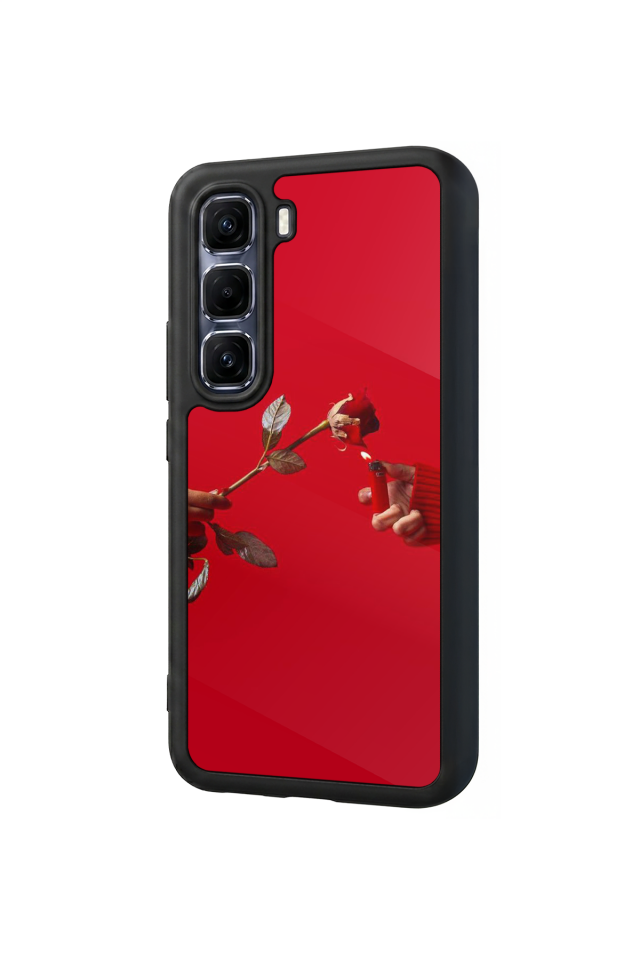 Infinix Hot 60 Pro Plus Uyumlu Kirmizi Tasarımlı Glossy Premium Kılıf