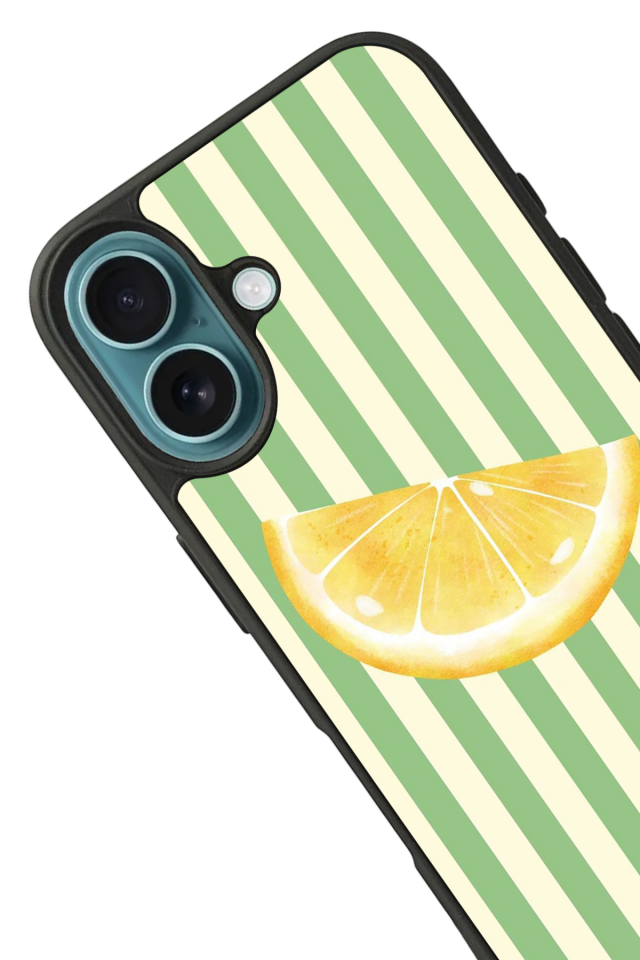 iPhone 16 Plus Uyumlu Limon Tasarımlı Glossy Premium Kılıf