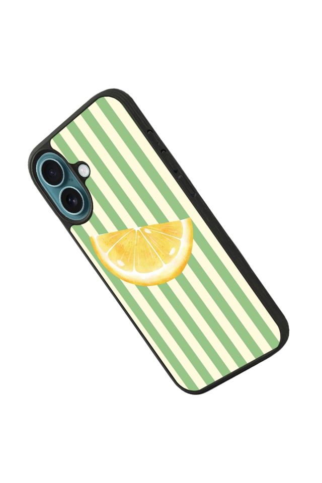 iPhone 16 Plus Uyumlu Limon Tasarımlı Glossy Premium Kılıf